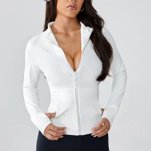 Autumn and winter professional yoga exercise jacket women's zipper tight quick-drying stand-up collar long-sleeved top popular